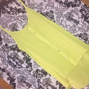 Forever 21 yellow with gold button tank